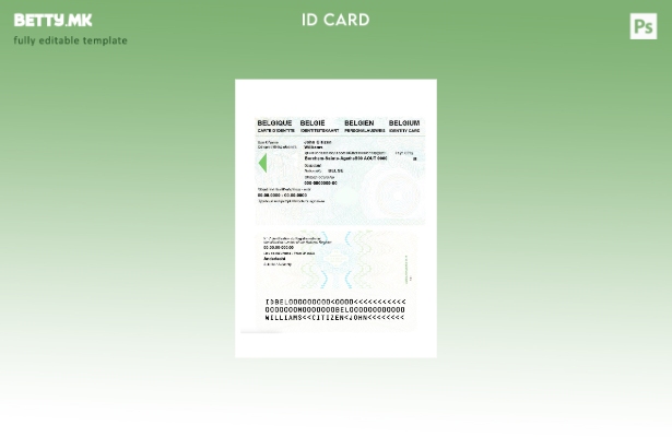 Модерен стил Белгија Шаблон за лична карта